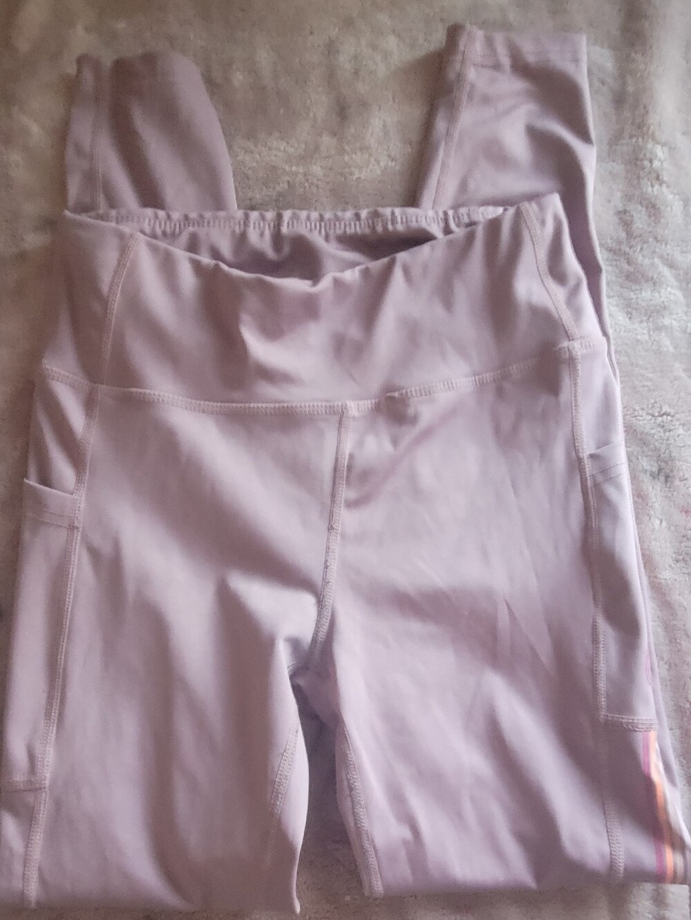 bebe Lavender High-Rise Bike Shorts with Side Pockets